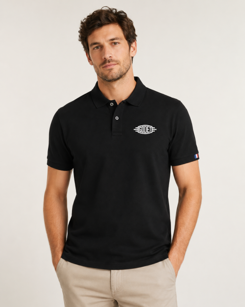 Black GODET Polo Shirt – Made in France