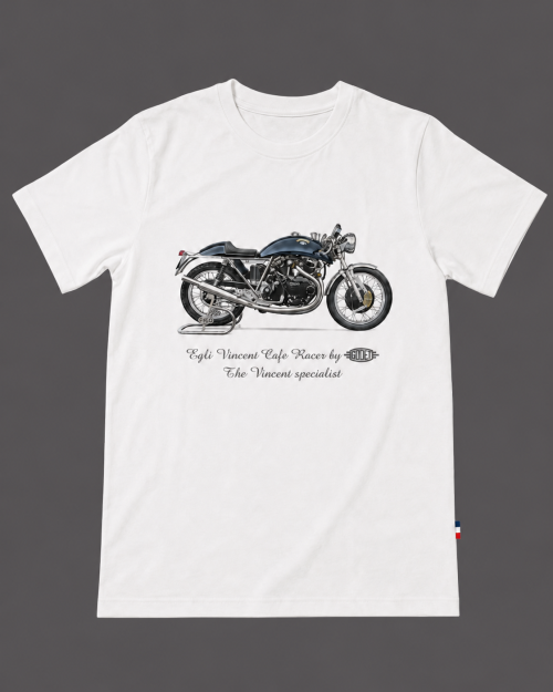 White T-Shirt Cafe Racer – Made in France